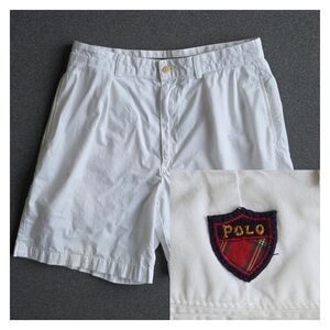 Vintage Polo Golf Ralph Lauren Classic Shorts Men's Size 32 White Double Pleated